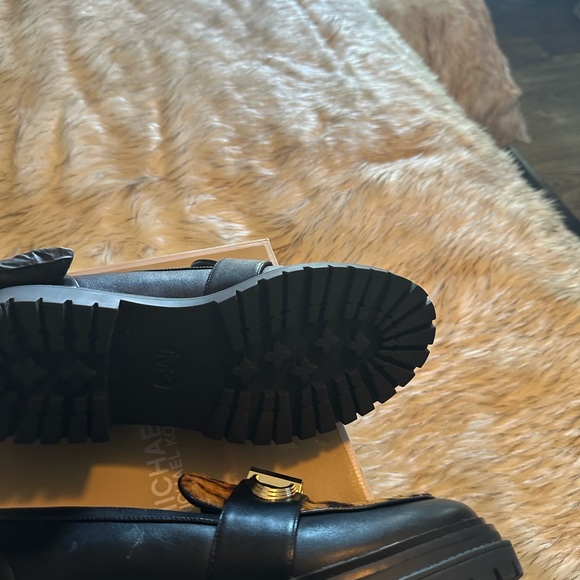 Michael Kors Women's Parker Loafer Marigold Tiger Print Leather Chunky Size 8 - Picture 4 of 5